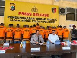 20 Penambangan Emas ilegal di aliran Sungai Wariori, Distrik Masni, Manokwari ditangkap Polda Papua