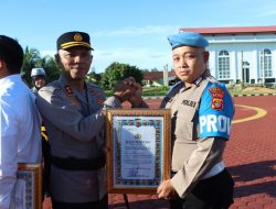 Kapolres Aceh Jaya Pimpin Upacara Pemberian Penghargaan, Apresiasi Kinerja dan Prestasi Personel