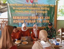 Koramil 0811/20 Grabagan Menyemarakkan TMMD Ke 128 2026 0811Kodim Tuban ‘Himbau Agar Masyarakat Tetap Sehat