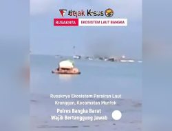 Rusaknya Ekosistem Perairan Laut Kranggan, Kecamatan Muntok, Polres Bangka Barat Wajib Bertanggung jawab