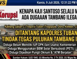 Kenapa “Kaji Santoso Selalu Mucul Setiap Kasus Tambang Tambang Galian ilegal di Tuban ada Dumas