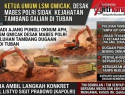 Ketua Umum LSM Gmicak, Desak Mabes Polri Sidak Kejahatan Tambang Galian Dugaan Ilegal di Wilayah Hukum Polres Tuban